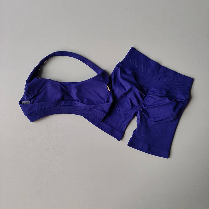 Women’s Halter Neck Yoga Bra & Shorts Set
