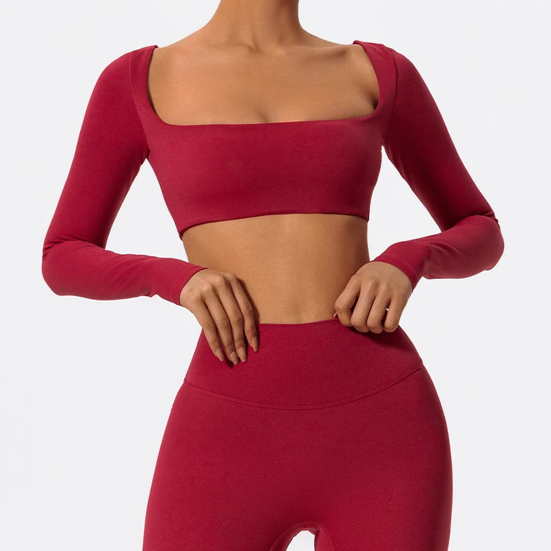 Women’s Quick-Dry Long Sleeve Sports Crop Top