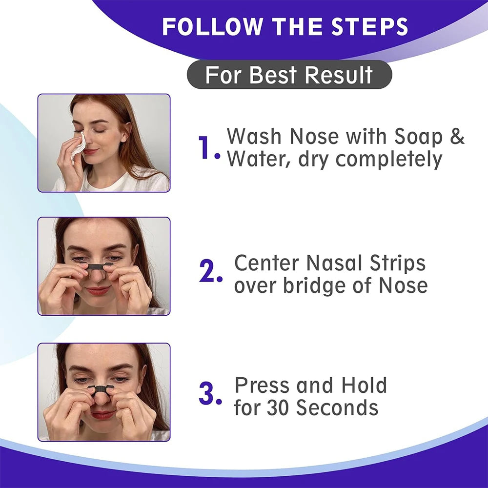 Black Nasal Strips for Better Breathing and Anti-Snoring