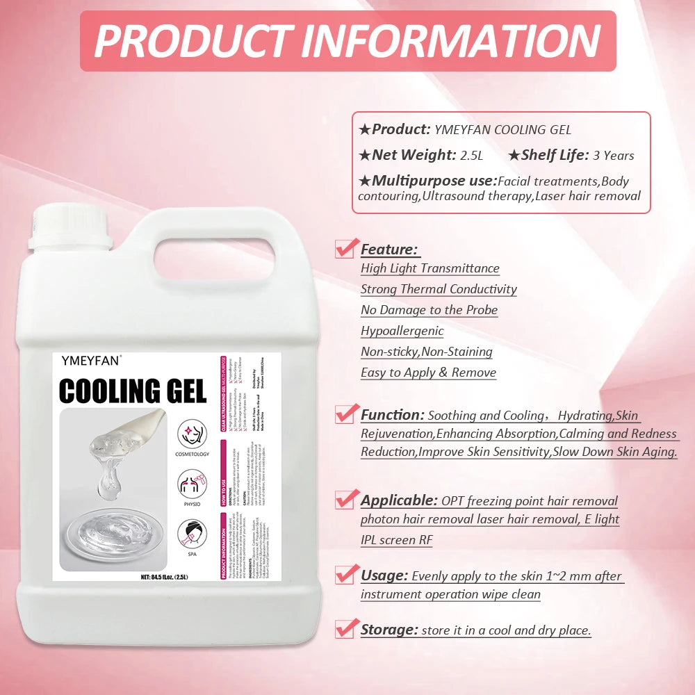 2.5L Gel Conductor Radiofrecuency Cavitacion Clear Contact Gel for Ultrasound Beauty Face and Body Skin Care