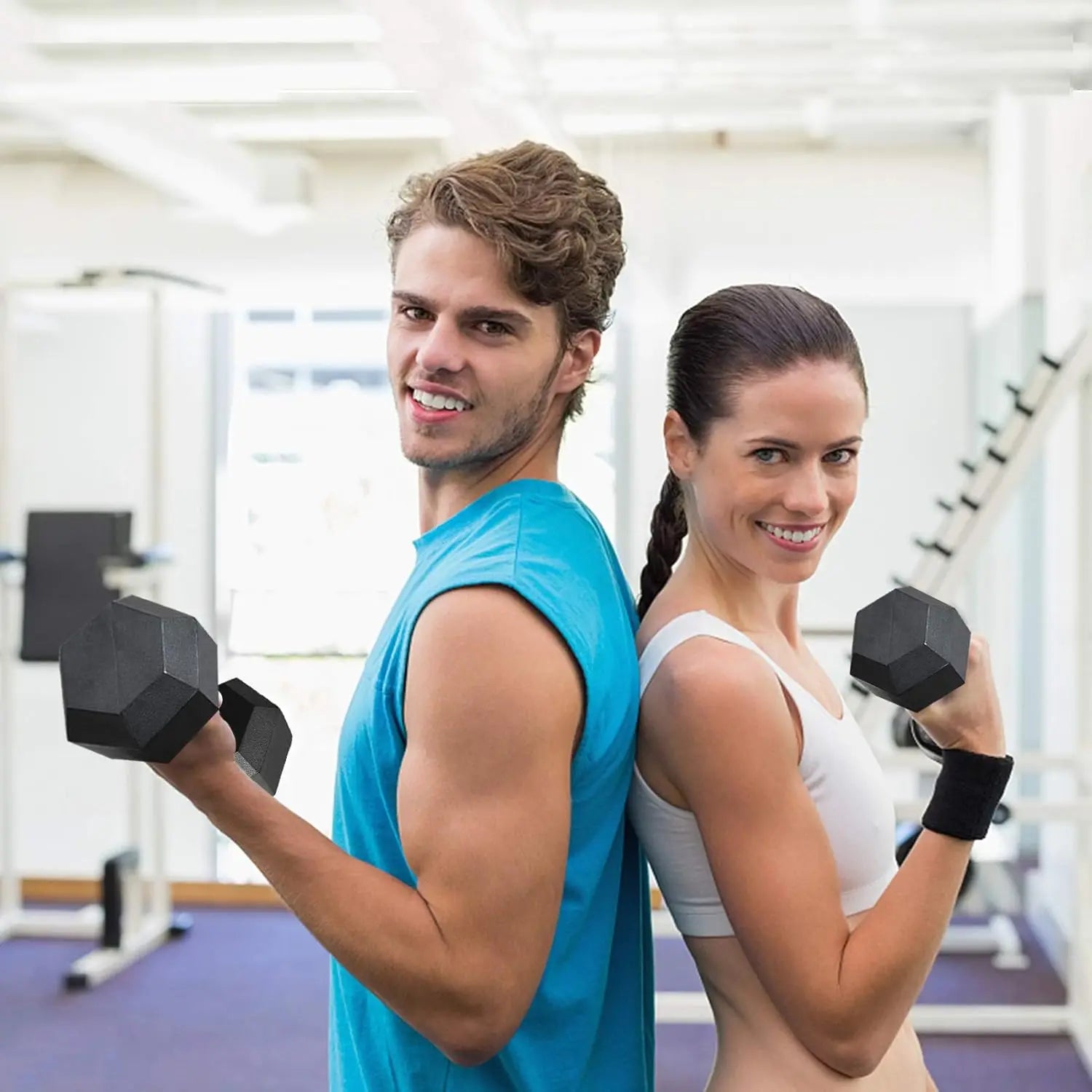 Rubber Grip Cast Iron Dumbbell