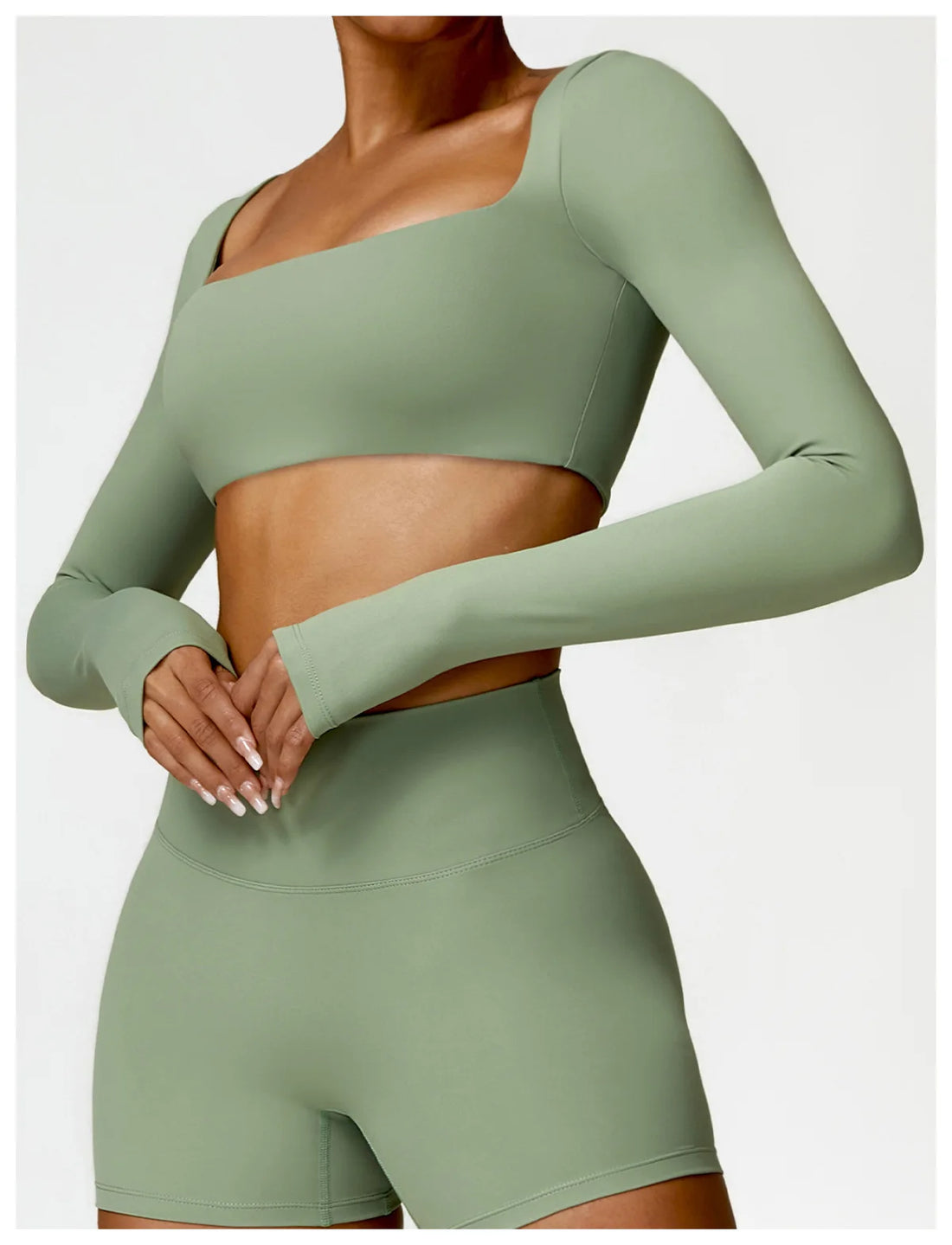 Women’s Quick-Dry Long Sleeve Sports Crop Top