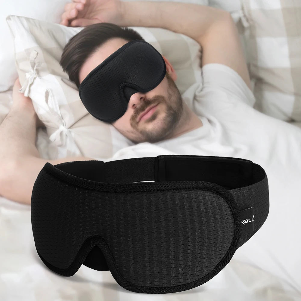 3D Contoured Sleeping Mask – Soft Breathable Eye Mask for Travel & Night Sleep