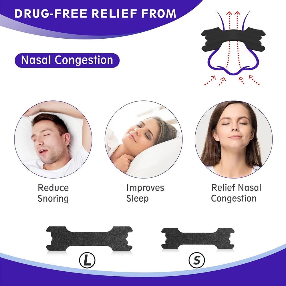 Black Nasal Strips for Better Breathing and Anti-Snoring